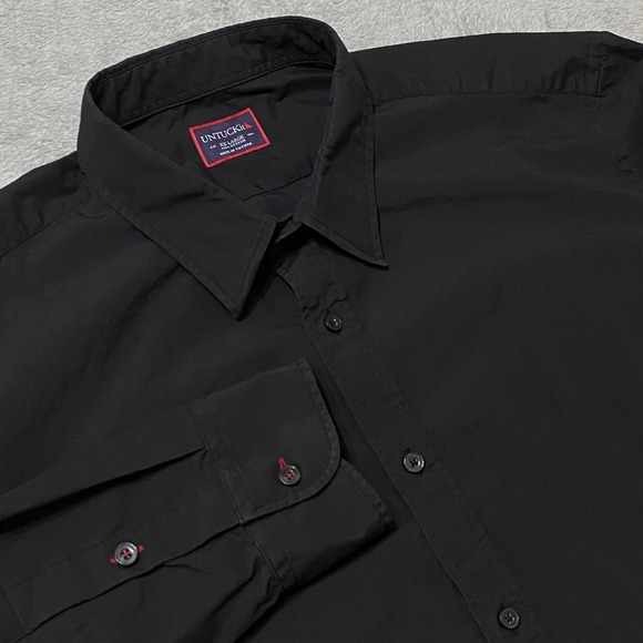 UNTUCKit Shirt Mens 2XL Black Button Down Shirt Long Sleeve Formal Office Wear - Picture 1 of 6